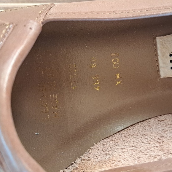 Apostrophe Vintage Leather Fringe Light Brown Flat Slim Fit Penny Loafers - Picture 6 of 10